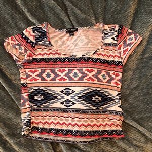Aztec Geometric Crop Top